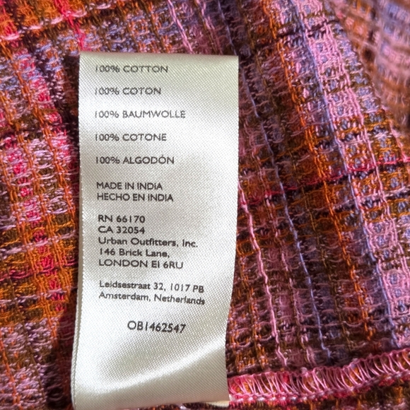 Free people Alexa plaid mini dress button front pink orange medium NWT - Picture 12 of 13